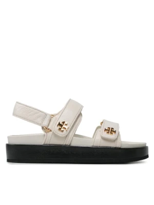 Tory Burch Sandały Kira Sport Sandal Calf Leather 144328 Écru Kremowy
