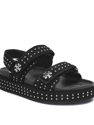 TORY BURCH Sandały KIRA | zamsz czarny