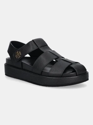 Tory Burch sandały skórzane Kira Fisherman Sport Sandal damskie kolor czarny na platformie 170584-006