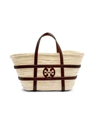 TORY BURCH Shopperka Ella | z dodatkiem skóry