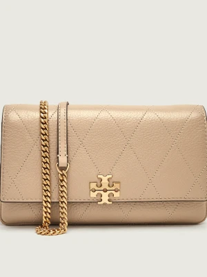 TORY BURCH Skórzana kopertówka Charlie beżowy