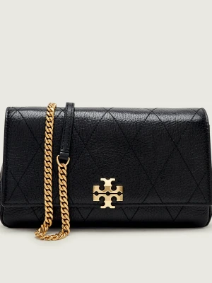 TORY BURCH Skórzana kopertówka Charlie czarny