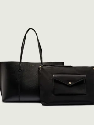 TORY BURCH Skórzana shopperka + saszetka Perry