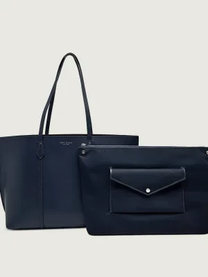 TORY BURCH Skórzana shopperka + saszetka Perry