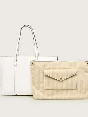 TORY BURCH Skórzana shopperka + saszetka Perry