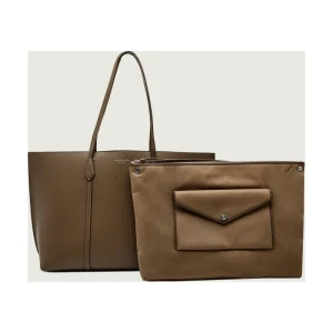 TORY BURCH Skórzana shopperka + saszetka Perry