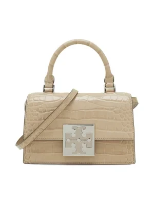 TORY BURCH Skórzana torebka na ramię Bon Bon Croc Embossed Mini