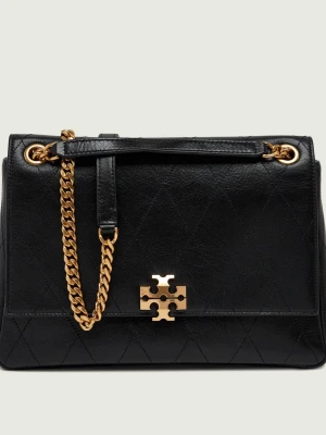TORY BURCH Skórzana torebka na ramię Charlie czarny