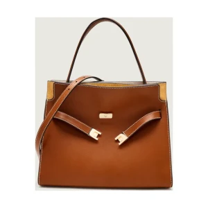 TORY BURCH Skórzana torebka na ramię Lee Radziwill | zamsz