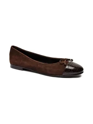 TORY BURCH Skórzane baleriny CAP-TOE