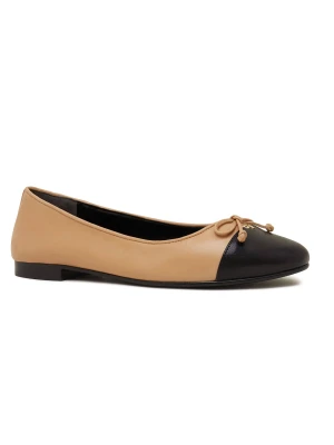 TORY BURCH Skórzane baleriny CAP-TOE
