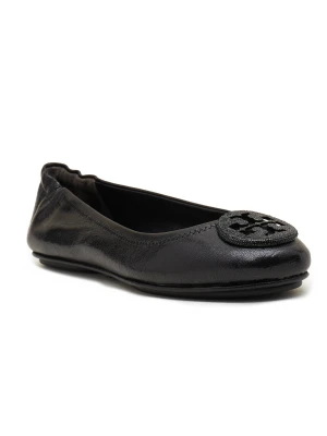 TORY BURCH Skórzane baleriny MINNIE TRAVEL BALLET PAVE