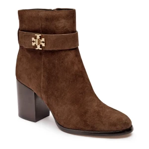 TORY BURCH Skórzane botki na słupku t-lock