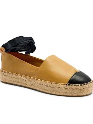 TORY BURCH Skórzane espadryle CAP-TOE