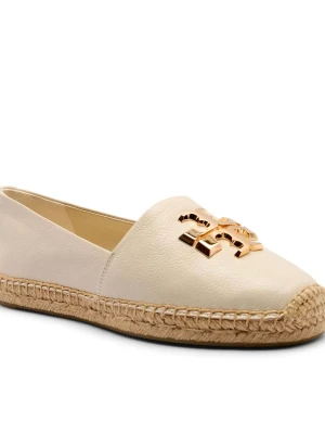 TORY BURCH Skórzane espadryle Eleanor beżowy