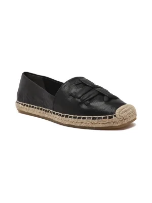 TORY BURCH Skórzane espadryle WOVEN DOUBLE T ALINE