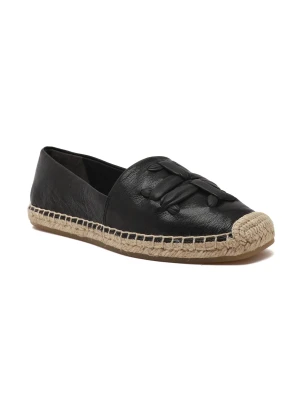 TORY BURCH Skórzane espadryle WOVEN DOUBLE T ALINE