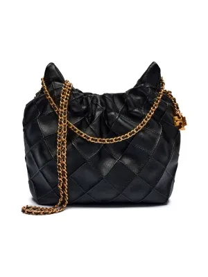 TORY BURCH Skórzane hobo Fleming Mini