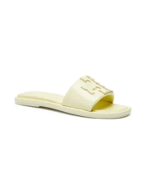 TORY BURCH Skórzane klapki DOUBLE T