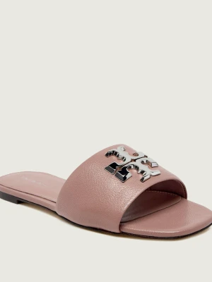 TORY BURCH Skórzane klapki ELEANOR różowy