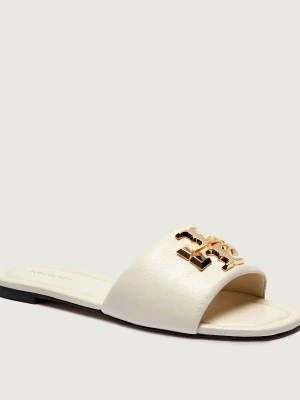 TORY BURCH Skórzane klapki ELEANOR ecru
