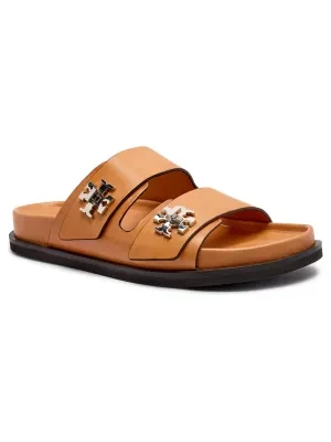 TORY BURCH Skórzane klapki T LOCK