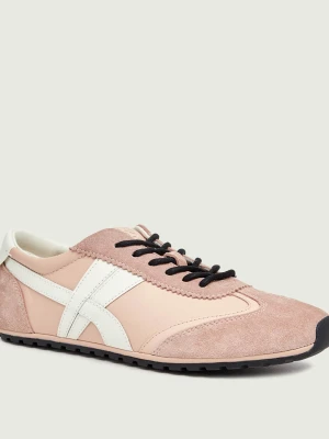 TORY BURCH Skórzane sneakersy HANK FIELD | zamsz