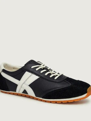 TORY BURCH Skórzane sneakersy HANK FIELD | zamsz