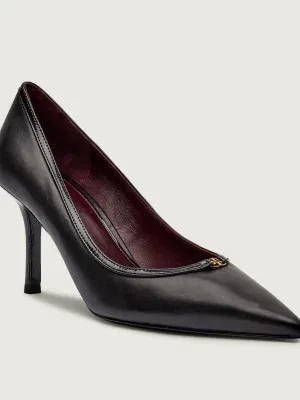 TORY BURCH Skórzane szpilki Double T Buckle