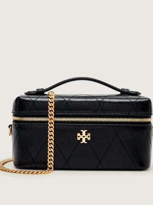 TORY BURCH Skórzany kuferek Charlie czarny