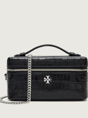 TORY BURCH Skórzany kuferek Charlie czarny