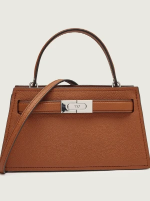 TORY BURCH Skórzany kuferek Lee Radziwill brązowy