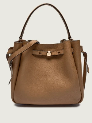 TORY BURCH Skórzany kuferek Romy brązowy