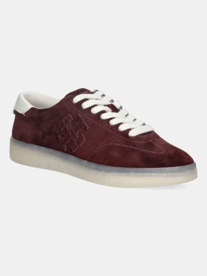 Tory Burch sneakersy zamszowe Phoenix Sneaker damskie kolor bordowy 166688.600