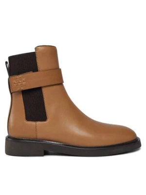 Tory Burch Sztyblety Double T Chelsea Boot 152831 Beżowy