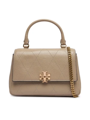 Tory Burch Torebka Charlie Quilted Mini Top Handle Chain Wallet 186032 Beżowy