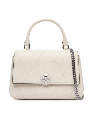 Tory Burch Torebka Charlie Quilted Mini Top Handle Chain Wallet 186032 Kremowy