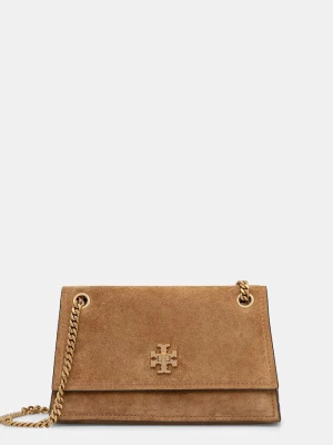 Tory Burch torebka crossbody damska zamszowa Kira brązowy