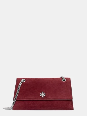 Tory Burch torebka damska zamszowa Kira bordowy