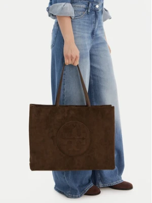 Tory Burch Torebka Ella Suede Tote 170980 Brązowy