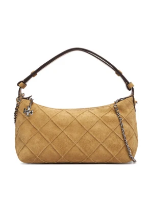 Tory Burch Torebka Fleming Suede Pochette 185797 Kremowy