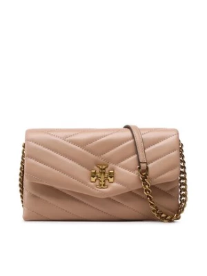 Tory Burch Torebka Kira Chevron Chain Wallet 90343 Beżowy