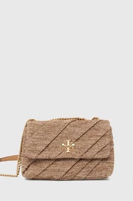 Tory Burch torebka Kira Draped Raffia Small kolor beżowy 154828.211