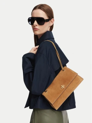 Tory Burch Torebka Kira Turnlock Suede Shoulder Bag 178857 Brązowy