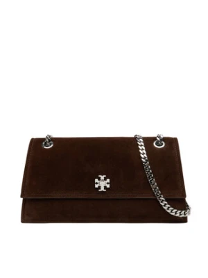 Tory Burch Torebka Kira Turnlock Suede Shouldr Bag 169176 Brązowy