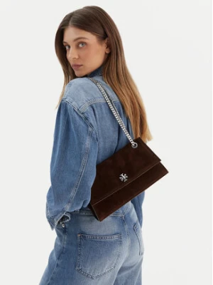 Tory Burch Torebka Kira Turnlock Suede Shouldr Bag 169176 Brązowy