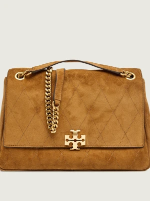 TORY BURCH Torebka na ramię Charlie | zamsz camel