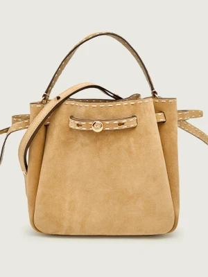 TORY BURCH Torebka na ramię Romy | zamsz beżowy