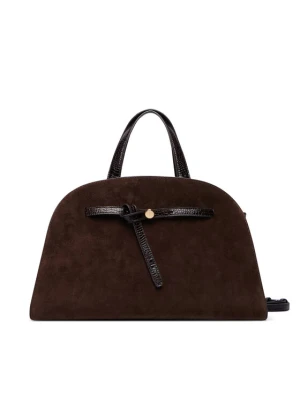Tory Burch Torebka Romy Suede Bauletto 183363 Brązowy ciemny