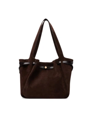 Tory Burch Torebka Romy Suede Tote 186348 Brązowy